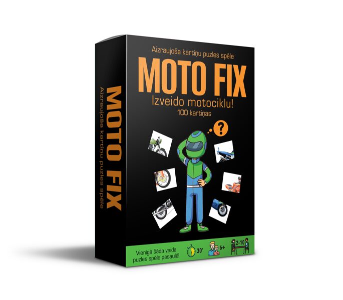 Izklaidējoša motociklu kartiņu puzles spēle MOTO FIX